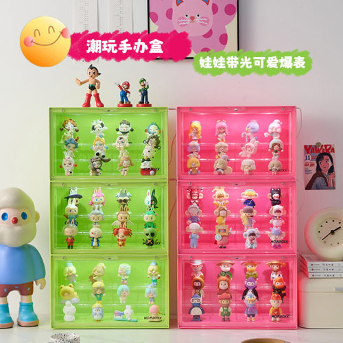 盲盒收纳展示架泡泡玛特桌面透明