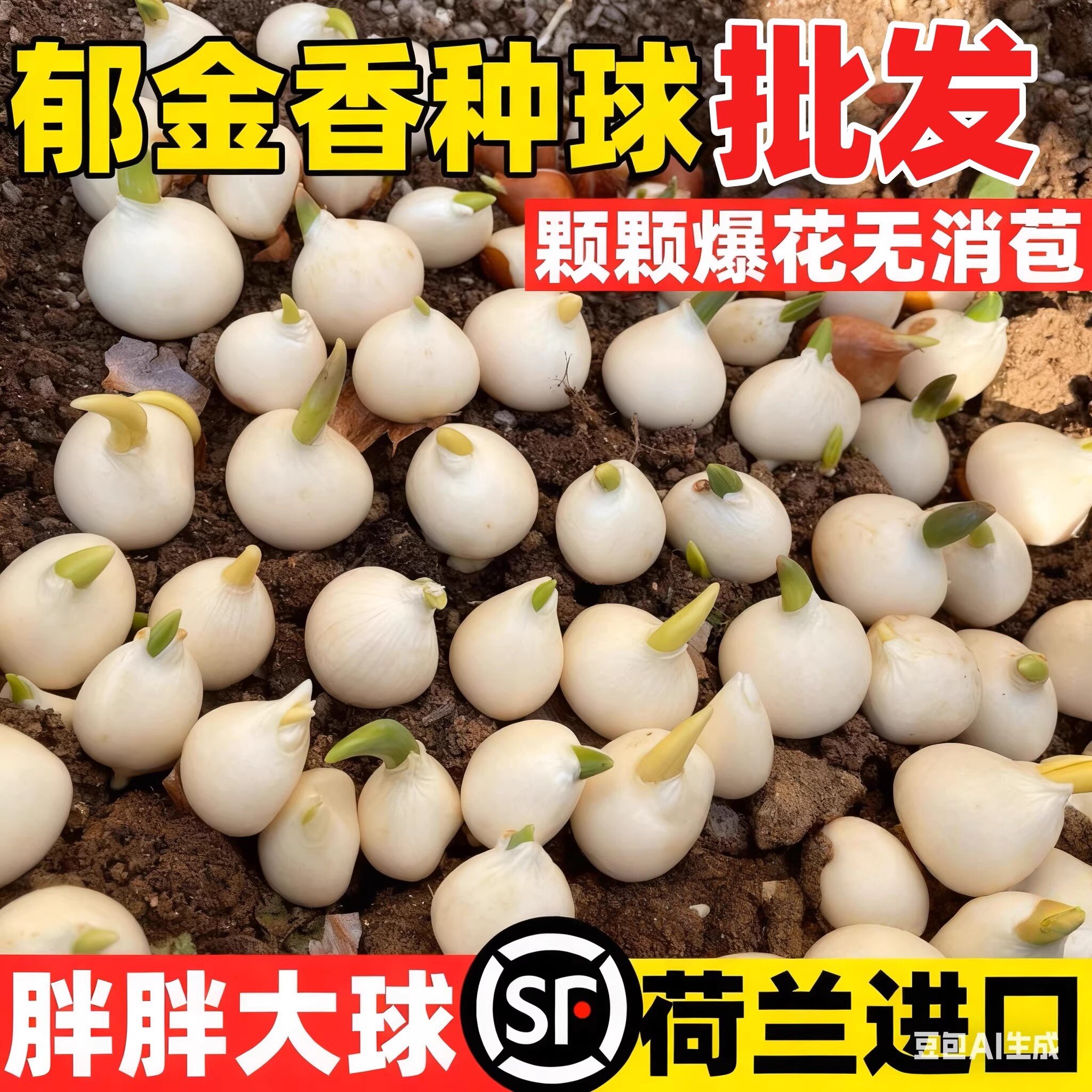 进口郁金香大种球地栽100个图片