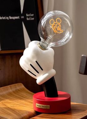 潮玩米奇手小台灯手握灯潮玩手办潮流公仔家居客厅卧室装饰品摆件