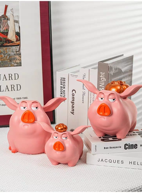 飞猪存钱储钱罐摆件桌面只进不出女孩男孩高颜值小猪儿童生日礼品