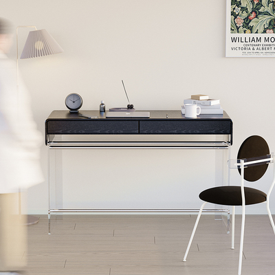 早迟复古风全实木梳妆台极简书桌