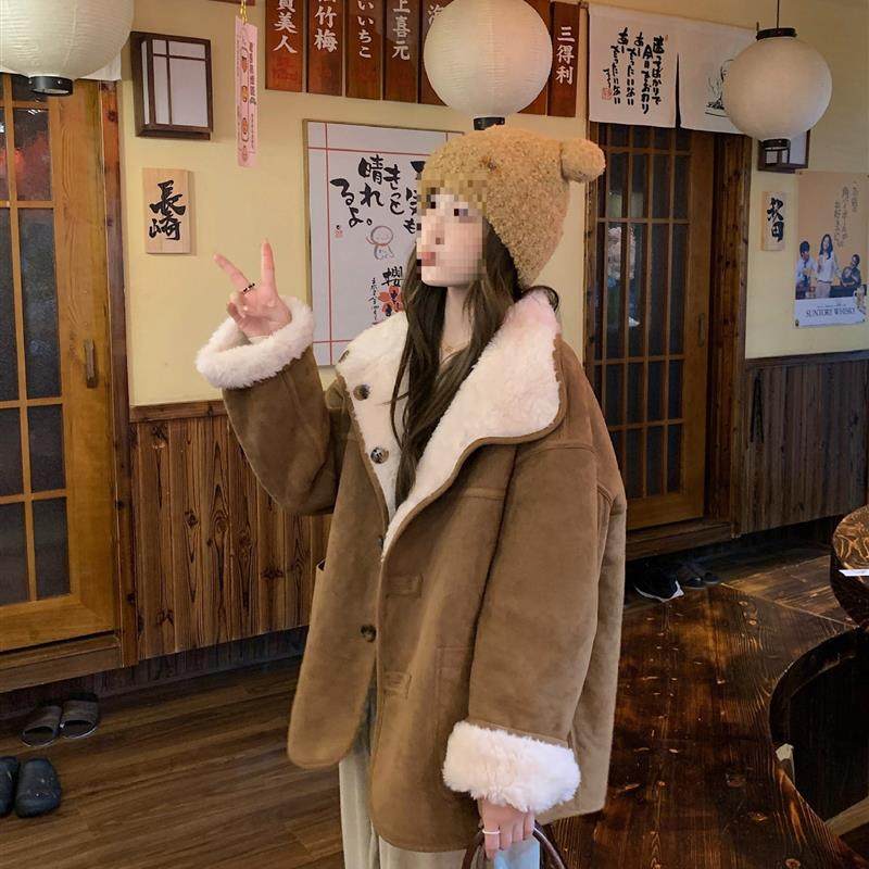 双面穿羊羔毛皮毛一体外套女2025冬季新款加厚保暖麂皮绒皮草百搭,女装/女士精品,皮草,淘宝优惠券,粉丝福利购,淘宝优惠卷