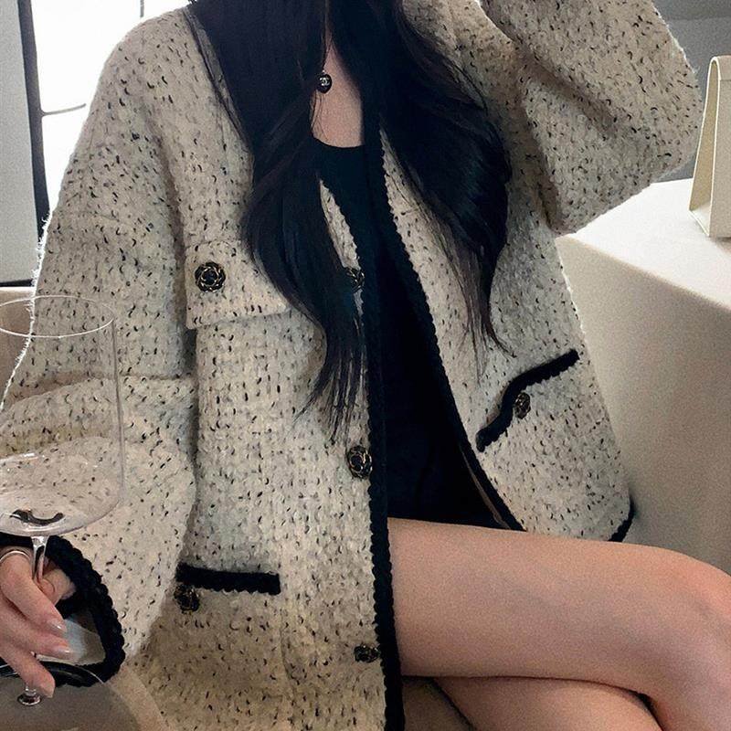 网红大码女装加棉羊毛呢小香风外套2025冬季新款粗花呢上衣AA068,女装/女士精品,常规大码外套,淘宝优惠券,粉丝福利购,淘宝优惠卷