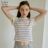 from 百搭基础款 moon条纹休闲短款 Letter T恤2025夏季 新款 短袖