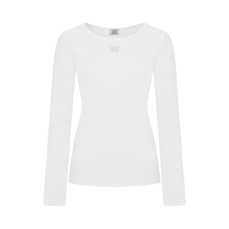 【沈羽洁同款】Letter from moon 经典LOGO刺绣长袖T恤2024女上衣