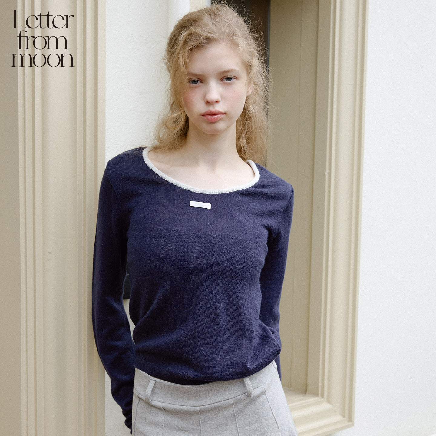 Letter from moon2025秋季新款羊毛针织衫女休闲柔软百搭套头毛衣