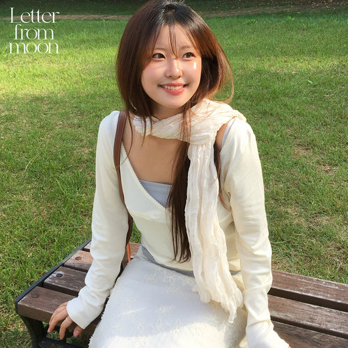 Letter from moon丨刘念同款纯欲风v领T恤2026秋季新款长袖两件套