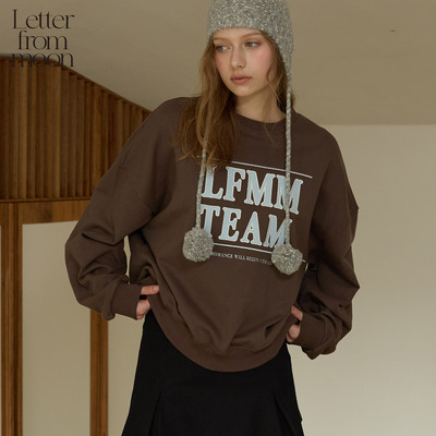 Letter from moon 2025秋季新款女刺绣卫衣宽松慵懒风上衣内搭