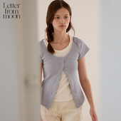 from 休闲修身 moon圆领开衫 Letter T恤25年夏季 新款 短袖