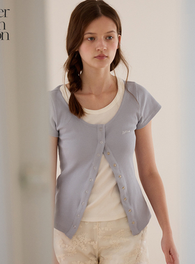 Letter from moon圆领开衫T恤25年夏季新款休闲修身短袖