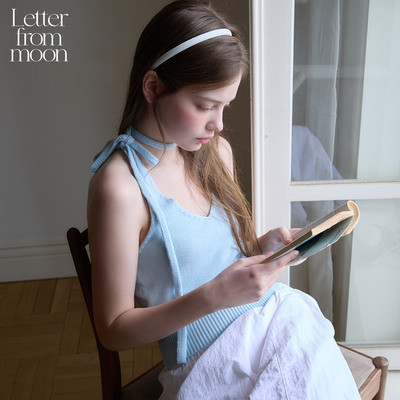Letter from moon 夏日清爽挂脖修身背心2026夏季新款极简风吊带