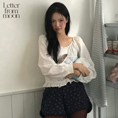 Letter from moon鼠尾荷叶边雪纺衫 ITZY李彩领同款 25春款 上衣女