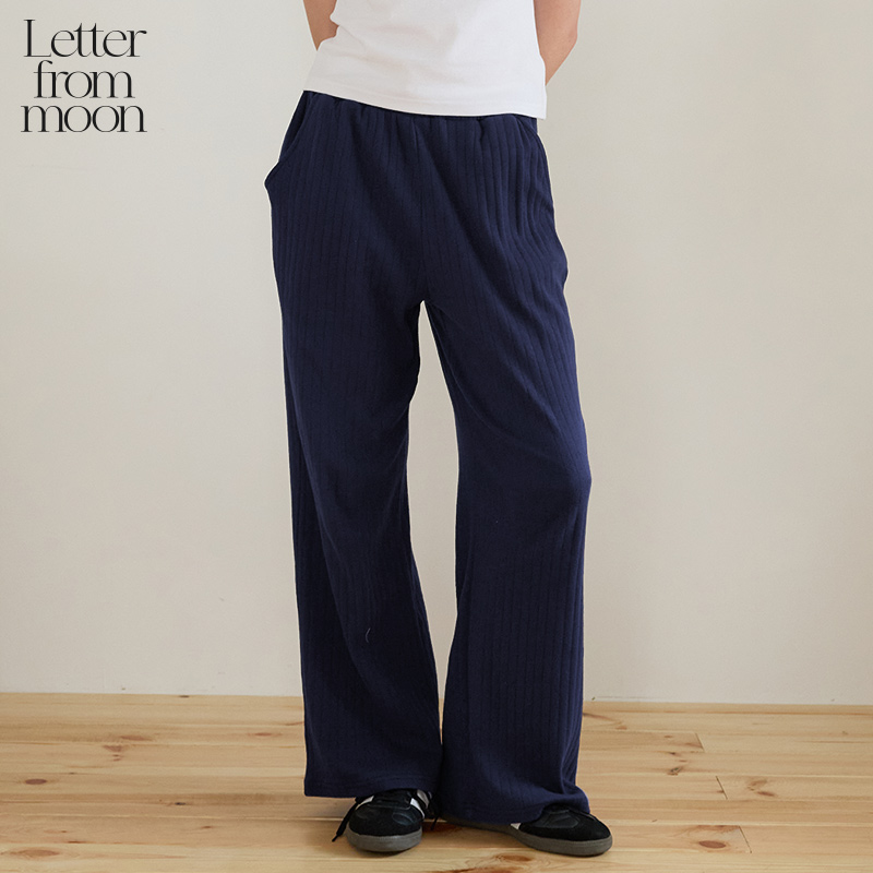 张佳宁同款丨Letter from moon竖纹松弛感长裤女25夏款垂感休闲裤