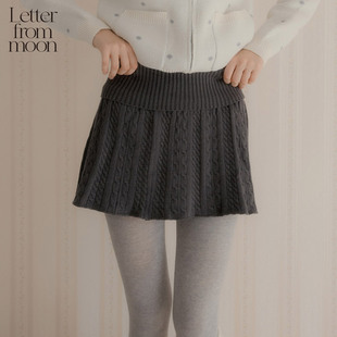 新款 Letter 2025冬季 moon 保暖短裙女显腿长针织迷你半身裙 from