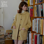 叶青同款 Letter from moon中长款 羊毛外套秋冬复古毛呢大衣女