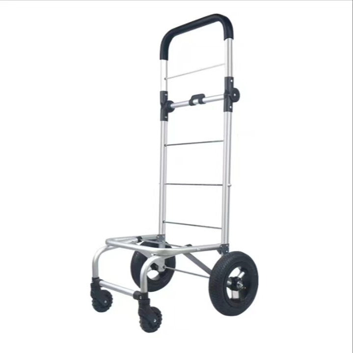 买菜小拉车家用购物车折叠便携手推车充气轮减震铝管拉杆车手拖车