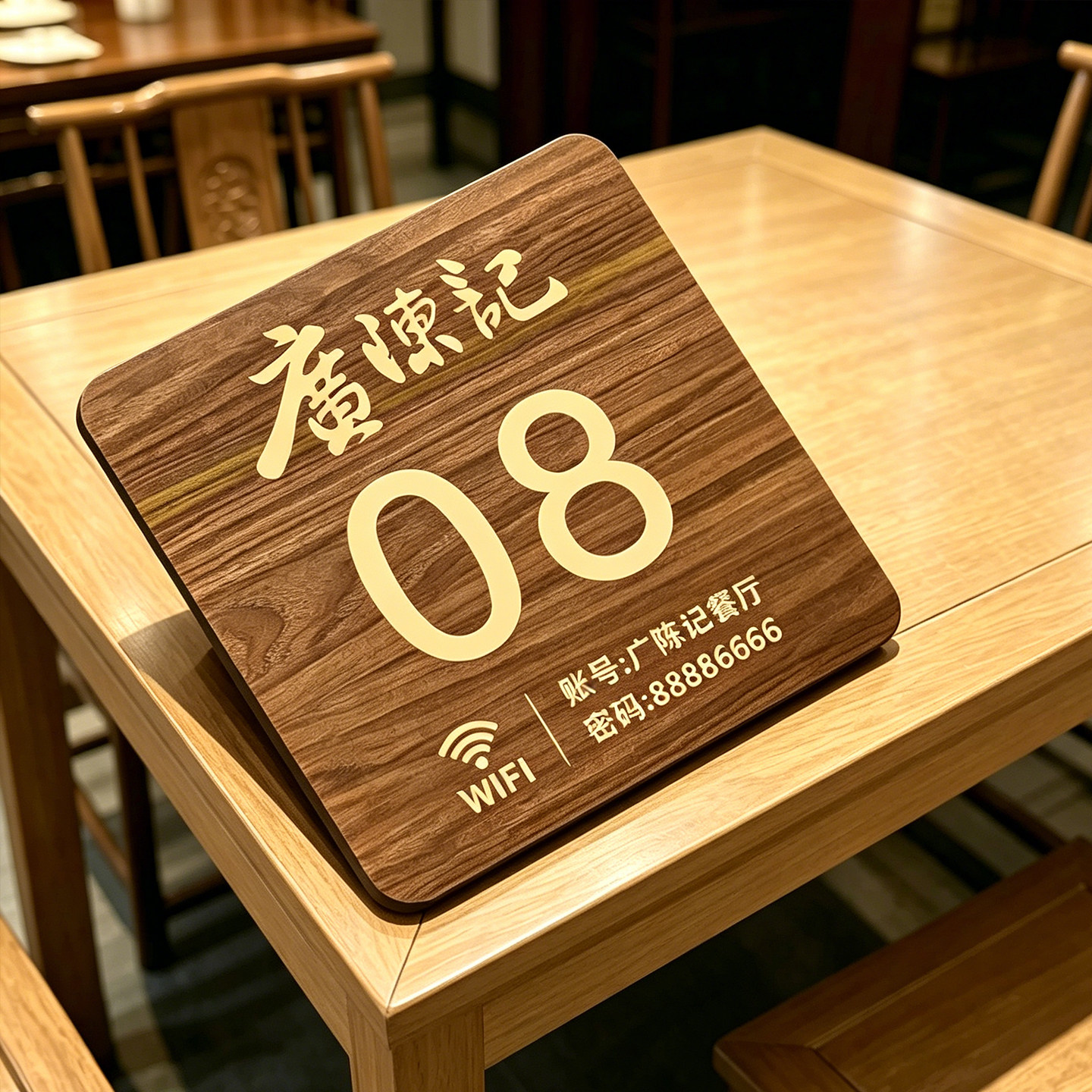 亚克力高清双层桌号牌可定制