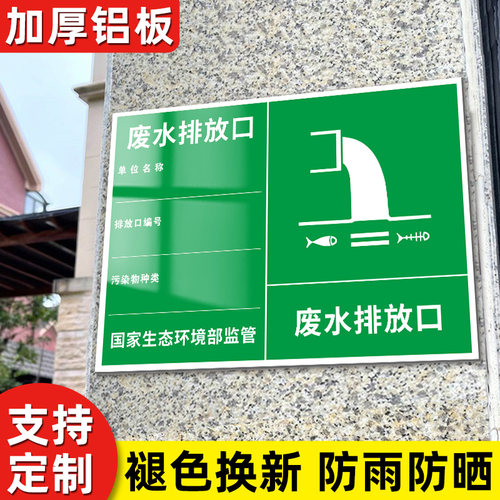 【户外专用】排放口标识牌