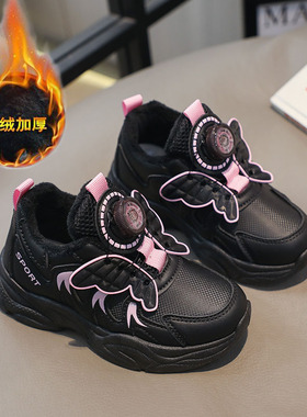 ABC Fans童鞋女童加绒二棉鞋子2025冬季新款儿童软底保暖运动鞋冬