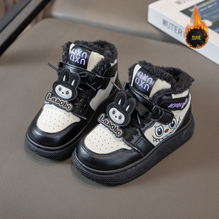 Fans女童加绒板鞋 中大童加厚大棉鞋 高帮运动鞋 新款 子 2025冬季 ABC