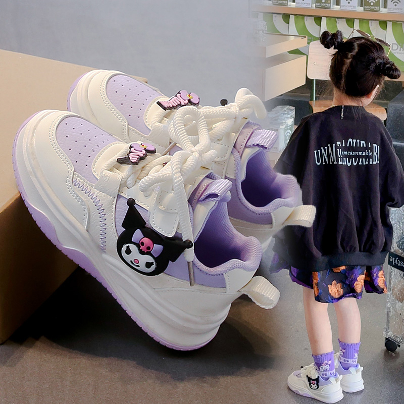 ABC Fans女童鞋子卡通童鞋2024春秋新款女孩休闲运动鞋儿童小白鞋