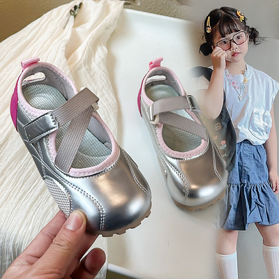ABC Fans女童小皮鞋公主单鞋女孩包头凉鞋2025春夏新款女宝宝软底