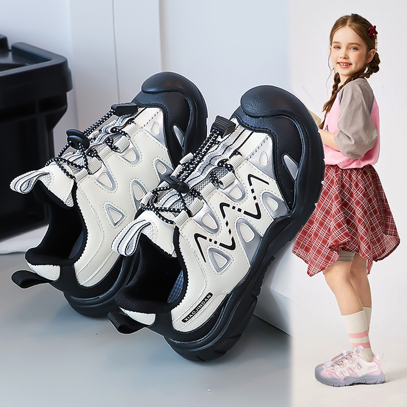 ABC Fans儿童软底运动鞋2025秋冬新款女时尚老爹鞋男童塔扣休闲鞋