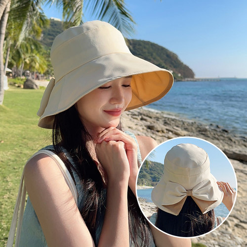户外防晒帽朵澜渔夫帽女甜美清新