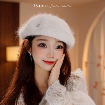 朵澜羊毛贝雷帽女秋冬大头围显脸小韩系百搭画家帽小众时尚八角帽