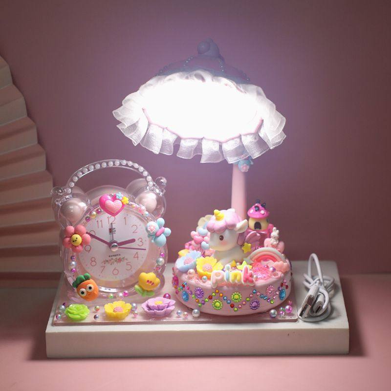 闹钟女生玩具儿童diy花典时间创意USB充电小夜灯材料包学生桌面高,玩具/童车/益智/积木/模型,其他手工制作,淘宝优惠券,粉丝福利购,淘宝优惠卷