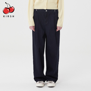 阔腿裤 kirsh大樱桃秋季 宽松休闲长裤 女装 直筒显瘦百搭 新品