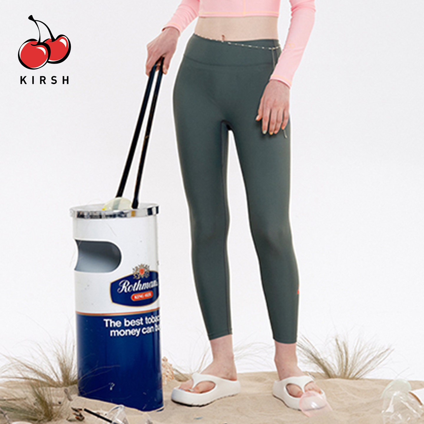 kirsh樱桃高腰修身运动速干瑜伽打底裤女外穿显瘦紧身弹力九分裤图片