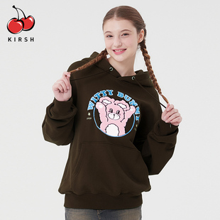 樱桃KIRSH 加绒连帽卫衣女秋冬2024新款韩版加厚套头卫衣冬