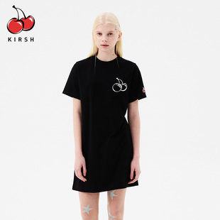 韩版 连衣裙女夏季 新款 少女休闲时尚 T恤裙 樱桃KIRSH 中长款 短袖