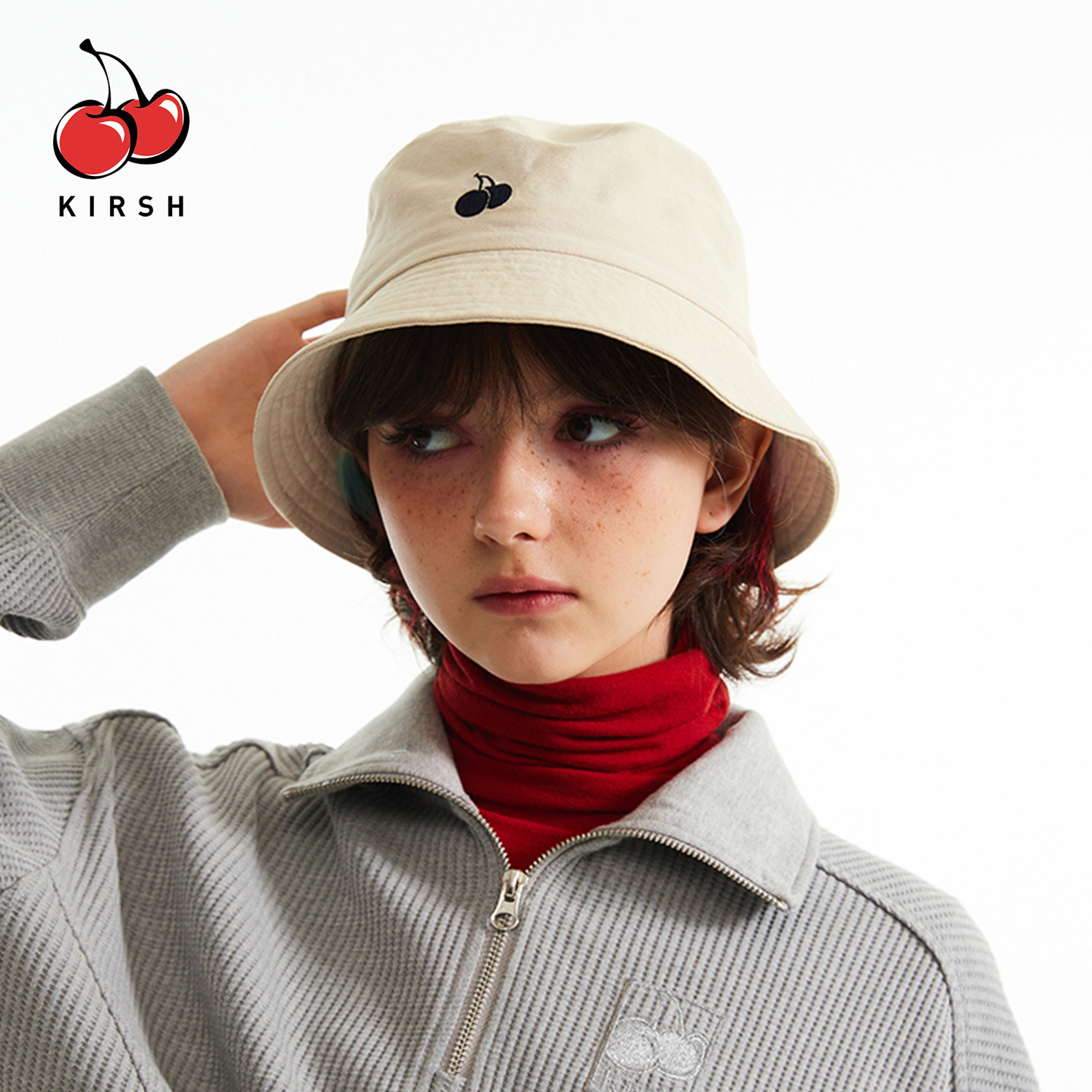 KIRSH樱桃刺绣渔夫帽男女通用春夏遮阳帽韩版情侣款户外休闲帽子 - KIRSHoutlet店出品