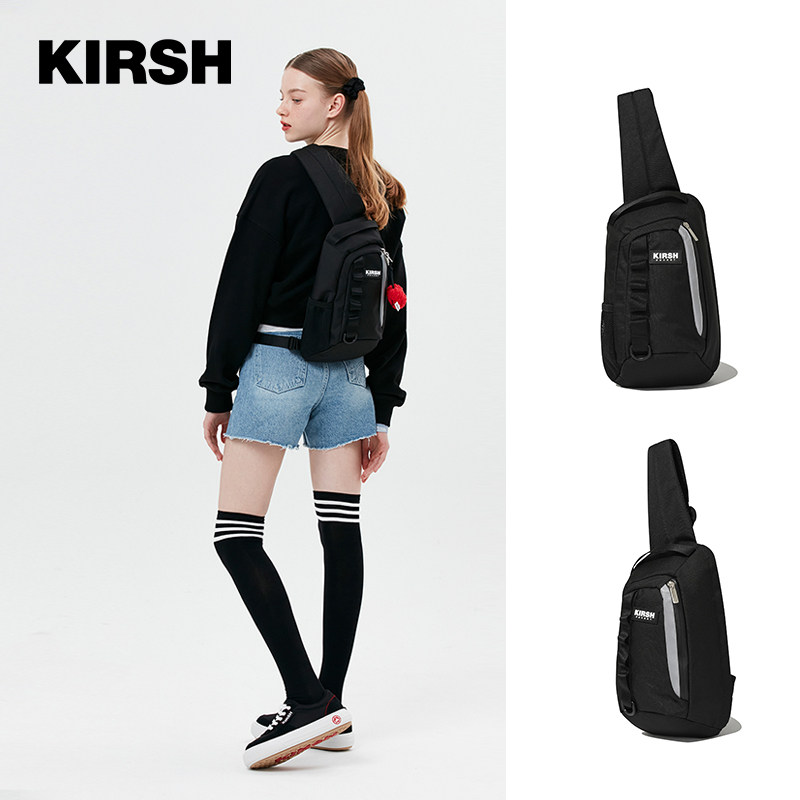 kirsh樱桃女式单肩斜挎包多功能黑色小背包户外潮流运动休闲包男图片