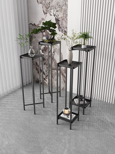 简单的现代落地式花饰盆景架室内花架客厅铁花架储物架