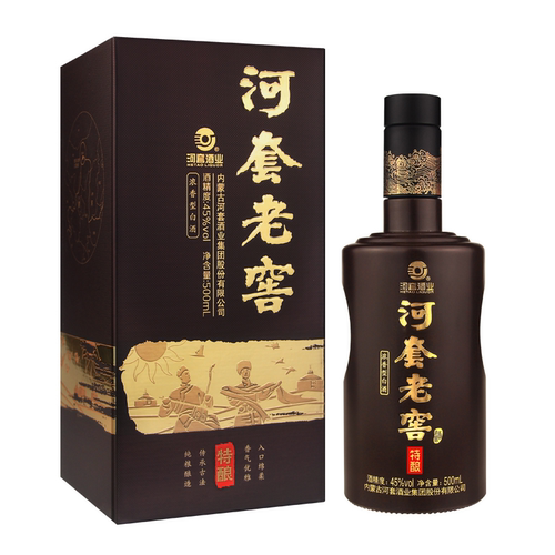 【88vip专享】河套老窖特酿45度浓香型纯粮食白酒500ml单瓶礼盒装