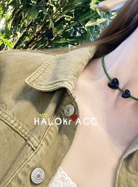 韩国代购大小黑心颈链