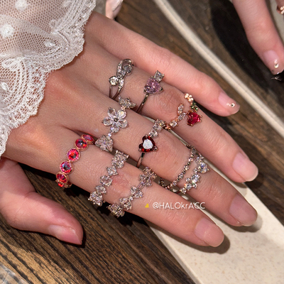 HALOkrACC韩代花钻冰糖戒指