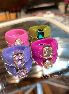 HALOkrACC韩国浓郁粉紫戒指