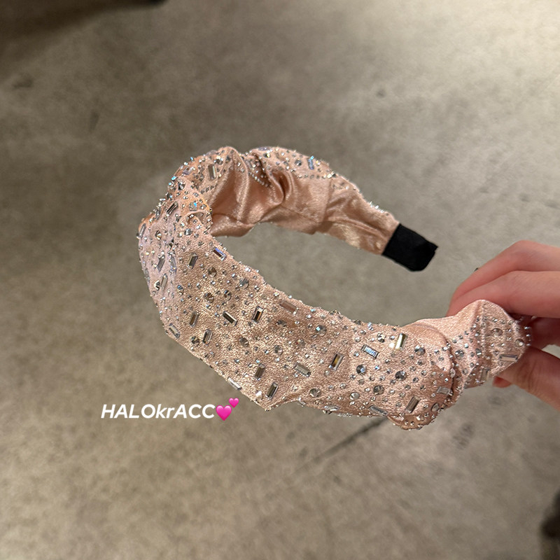 HALOkrACC韩国进口 夜空炫闪 丝光银灰bling贴钻高颅顶蓬蓬 发箍