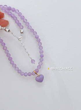 HALOkrACC韩代薰衣草紫项链