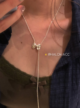 HALOkrACC韩代素银抽绳项链