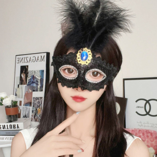 万圣节女款半脸公主古风面具仙女化妆舞会KTV酒吧性感表演道具