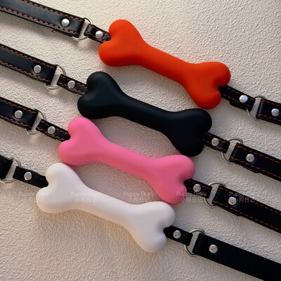 万圣节小狗骨头硅胶可调项圈