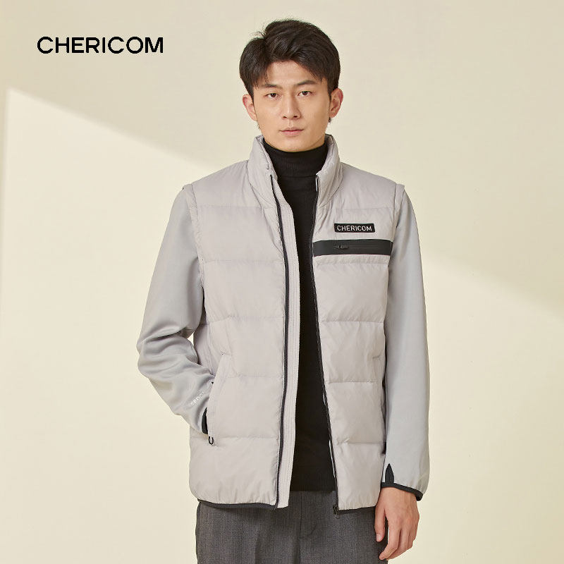 千仞岗新款薄款短款立领羽绒服短款男士可拆卸上衣Y259502Y