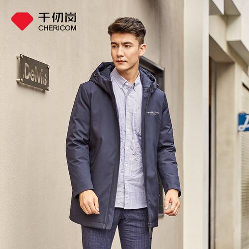 千仞岗冬季男士中老年爸爸装中长款加厚洋气羽绒服外套Y279671Y