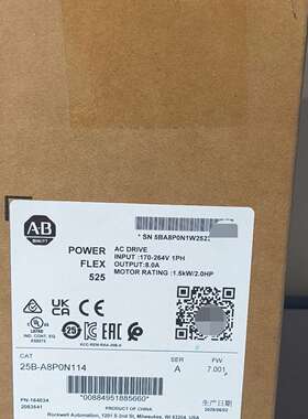 AB变频器25B-A8P0N114，全新原装正品现货。Pow