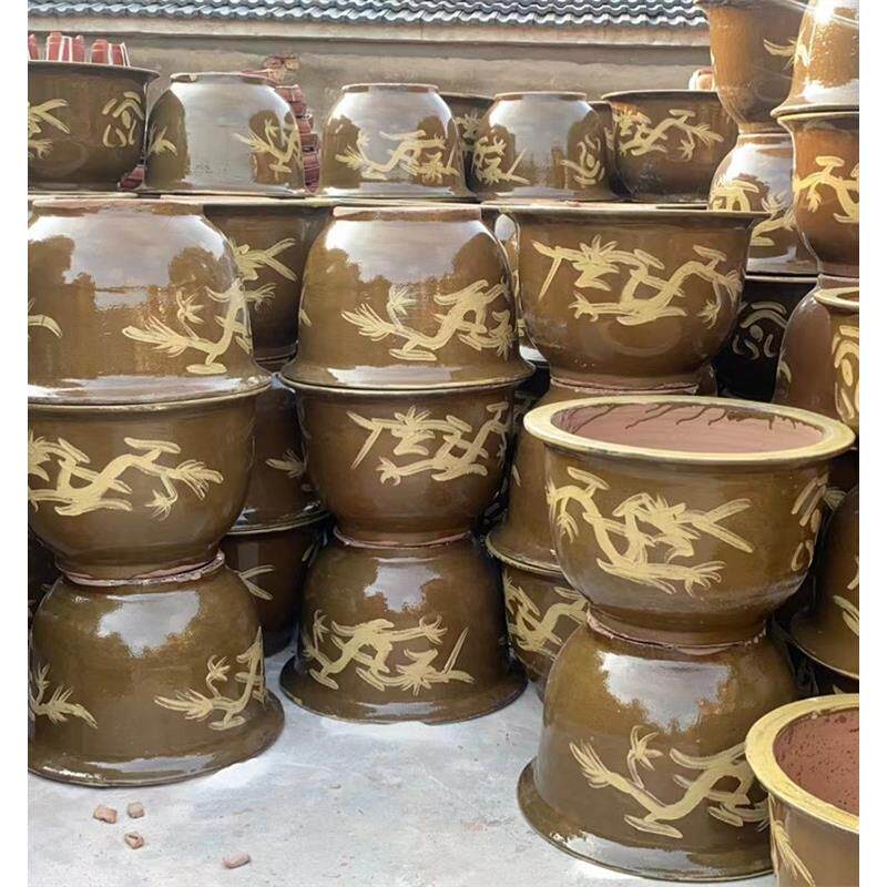 厂家龙缸花盆铁树专用盆特大号陶瓷大缸盆景多肉植物紫砂种菜粗陶